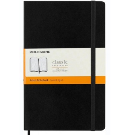 MOLESKINE ΣΗΜΕΙΩΜΑΤΑΡΙΟ ΜΕ ΛΑΣΤΙΧΟ RULED BLACK SOFT