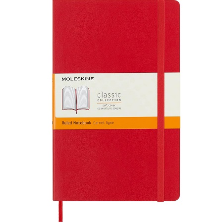 MOLESKINE ΣΗΜΕΙΩΜΑΤΑΡΙΟ ΜΕ ΛΑΣΤΙΧΟ RULED L SCARLET RED SOFT