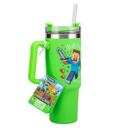 PALADONE MINECRAFT ΠΑΓΟΥΡΙ ΜΕ ΚΑΛΑΜΑΚΙ ΠΡΑΣΙΝΟ 900ML MULTIWAY TRAVEL CUP STRAW