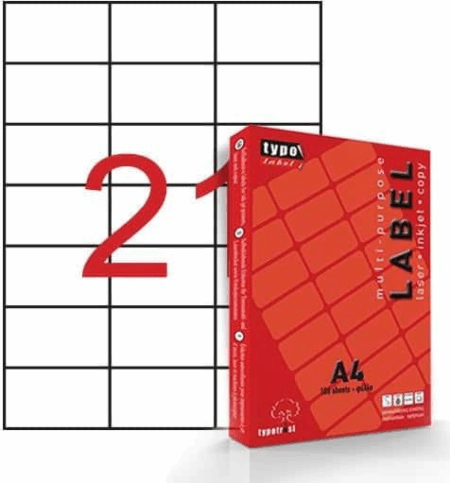 ΕΤΙΚΕΤΕΣ ΕΚΤΥΠΩΤΗ 70Χ42,30 Α4 TL2111