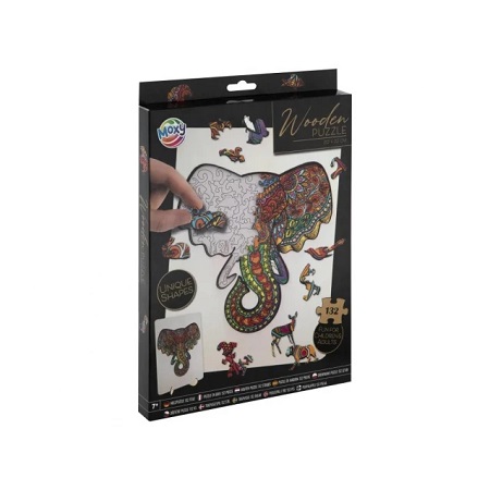 ΞΥΛΙΝΟ ΠΑΖΛ 30X22CM ΜΕ 132 ΚΟΜΜΑΤΙΑ ΕΛΕΦΑΝΤΑΣ